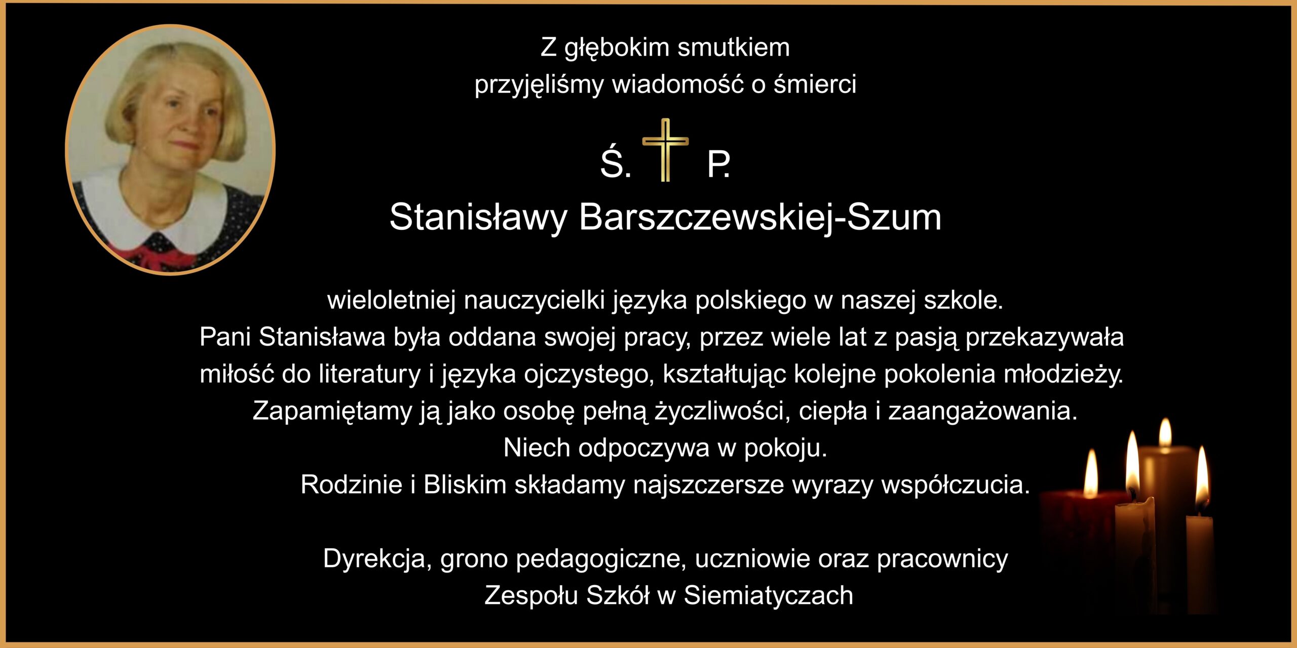 Z głębokim smutkiem żegnamy…